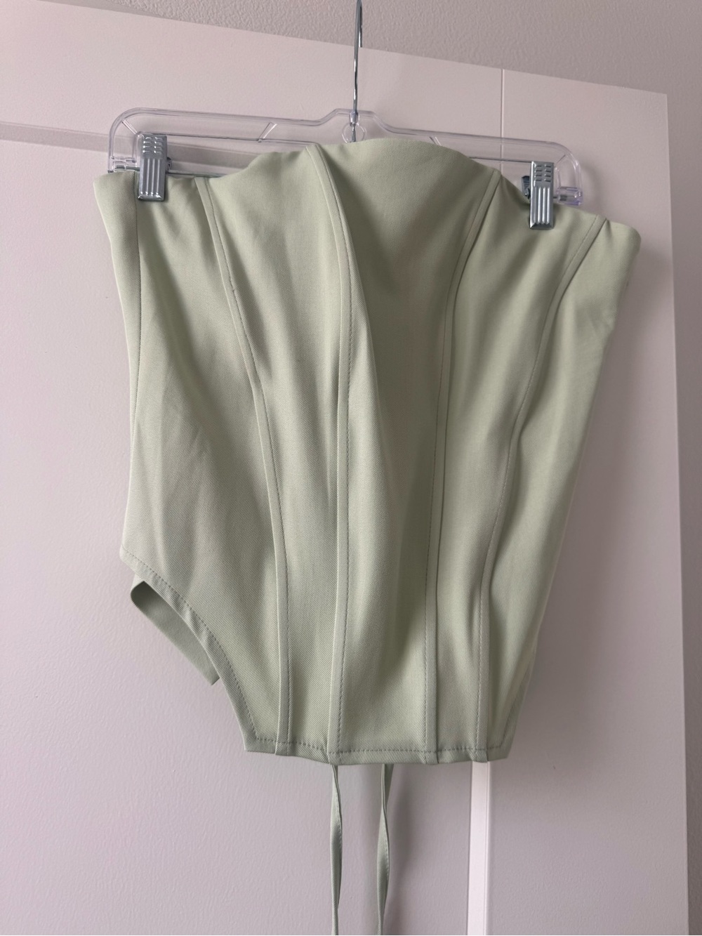 Strapless Corset Top in Sage Green